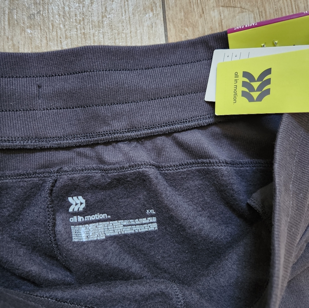 Women's Fleece Tapered Leg Pants - All in Motio Black XXL - Picture 7 of 10